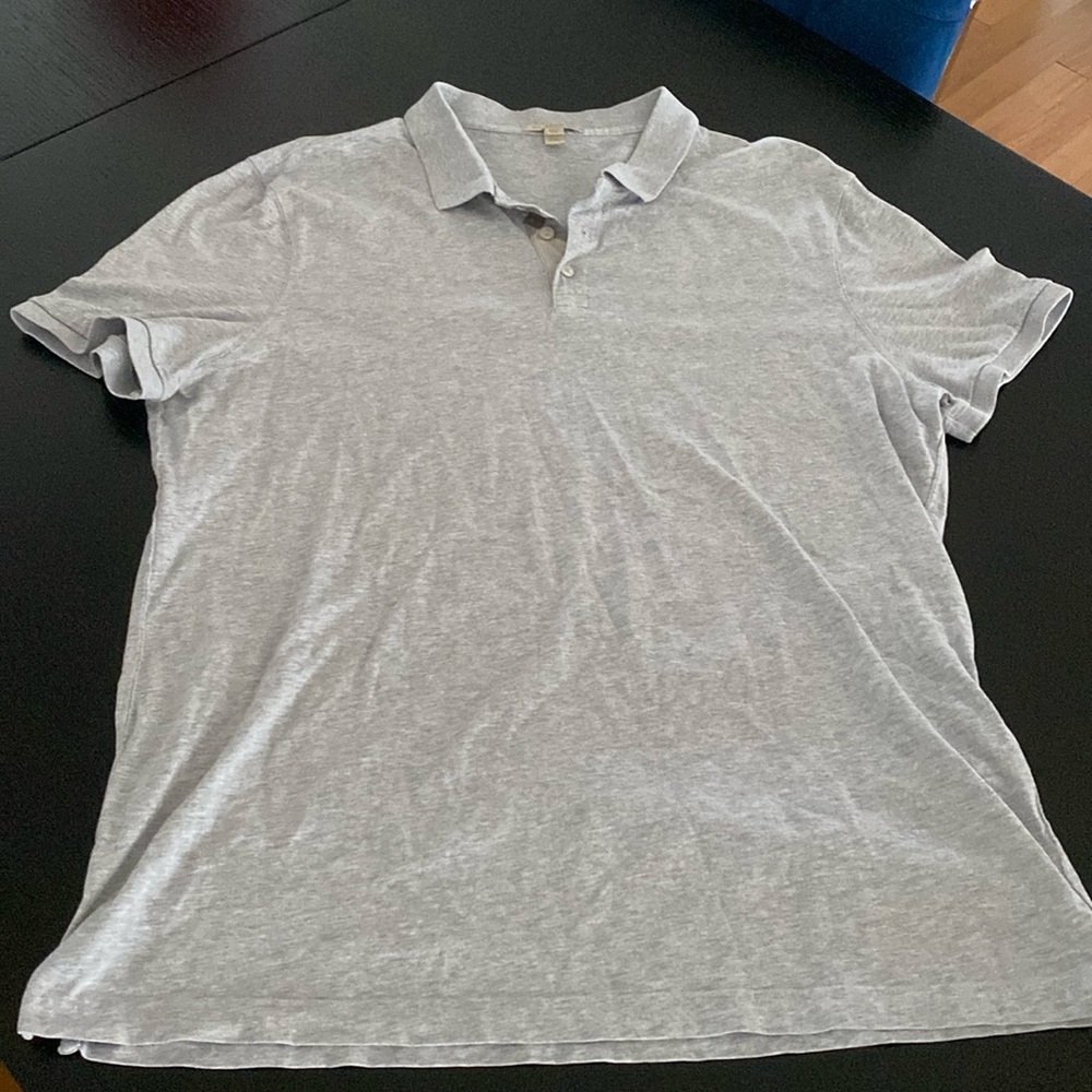 Burberry Men’s Cotton Heather Gray Polo Shirt XXL